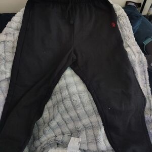 U.S. Polo Assn. Black Joggers with Red Emblem